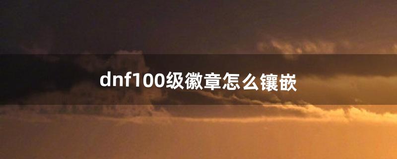 dnf100级徽章怎么镶嵌（dnf普通镶嵌徽章)