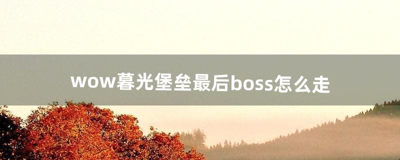 wow暮光堡垒最后boss怎么走（wow暮光预言者行走路线)